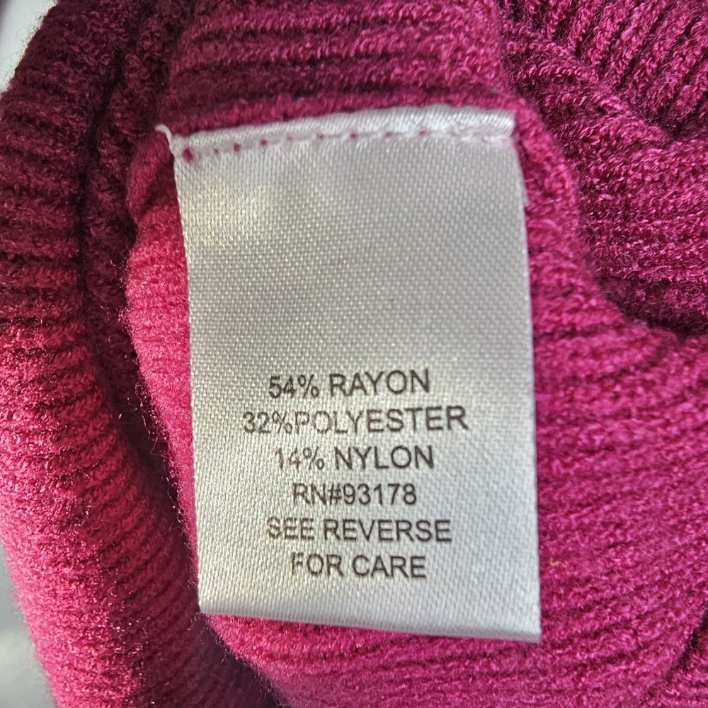 Workshop Republic NWT 2X Knit Cowl Turtle Neck Sweater Top Pink/Magenta Soft - Picture 4 of 7